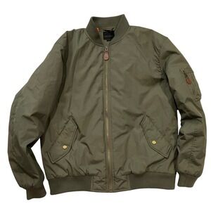 DECIBEL Mens 2XL Olive Green MA-1 Bomber Flight Jacket Quilted Water Resistant